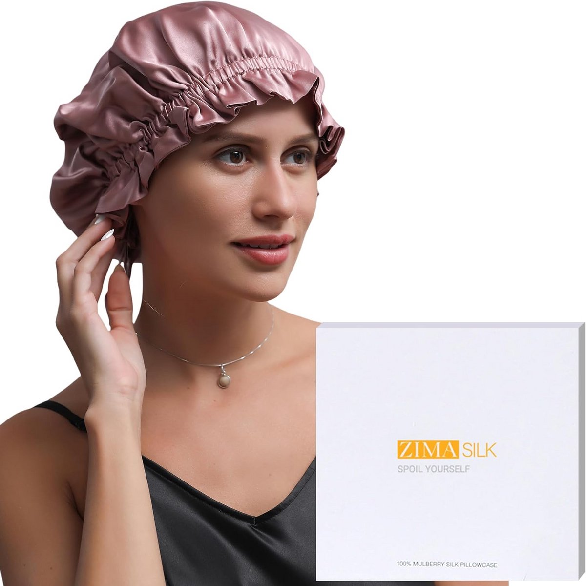 Luxe Slaapmuts van 100% Mulberry Zijde - Dubbellaags Haarwikkel voor Bescherming