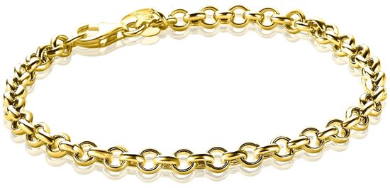 Gouden jasseron armband met schakels.