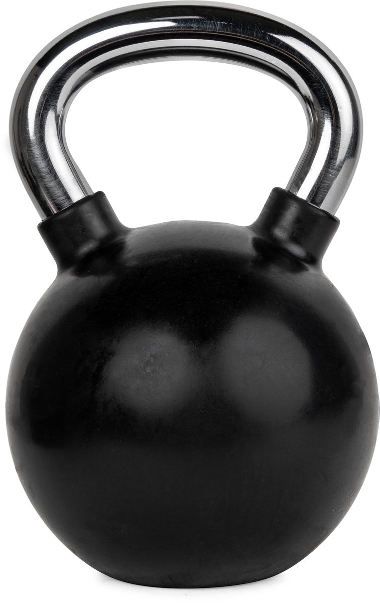 VirtuFit Kettlebell - Rubber/Chroom - 28 kg - Zwart - Sport Gewicht - Duurzaam Design - Ergonomische Handgreep - Geschikt voor CrossFit & Fitness - Conditietraining – foto 5
