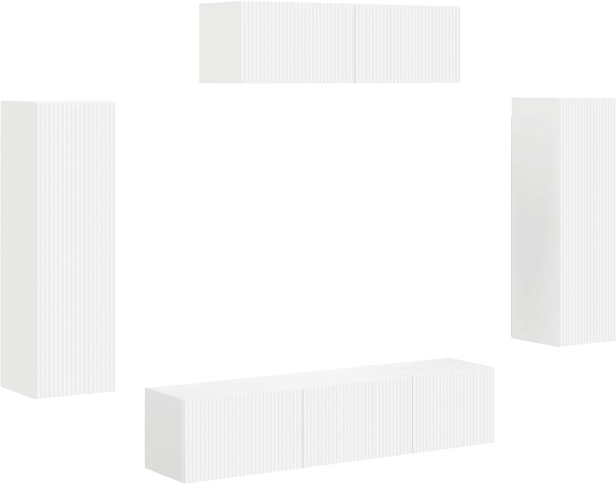vidaXL - TV - Kast - 5 - pcs - Wit