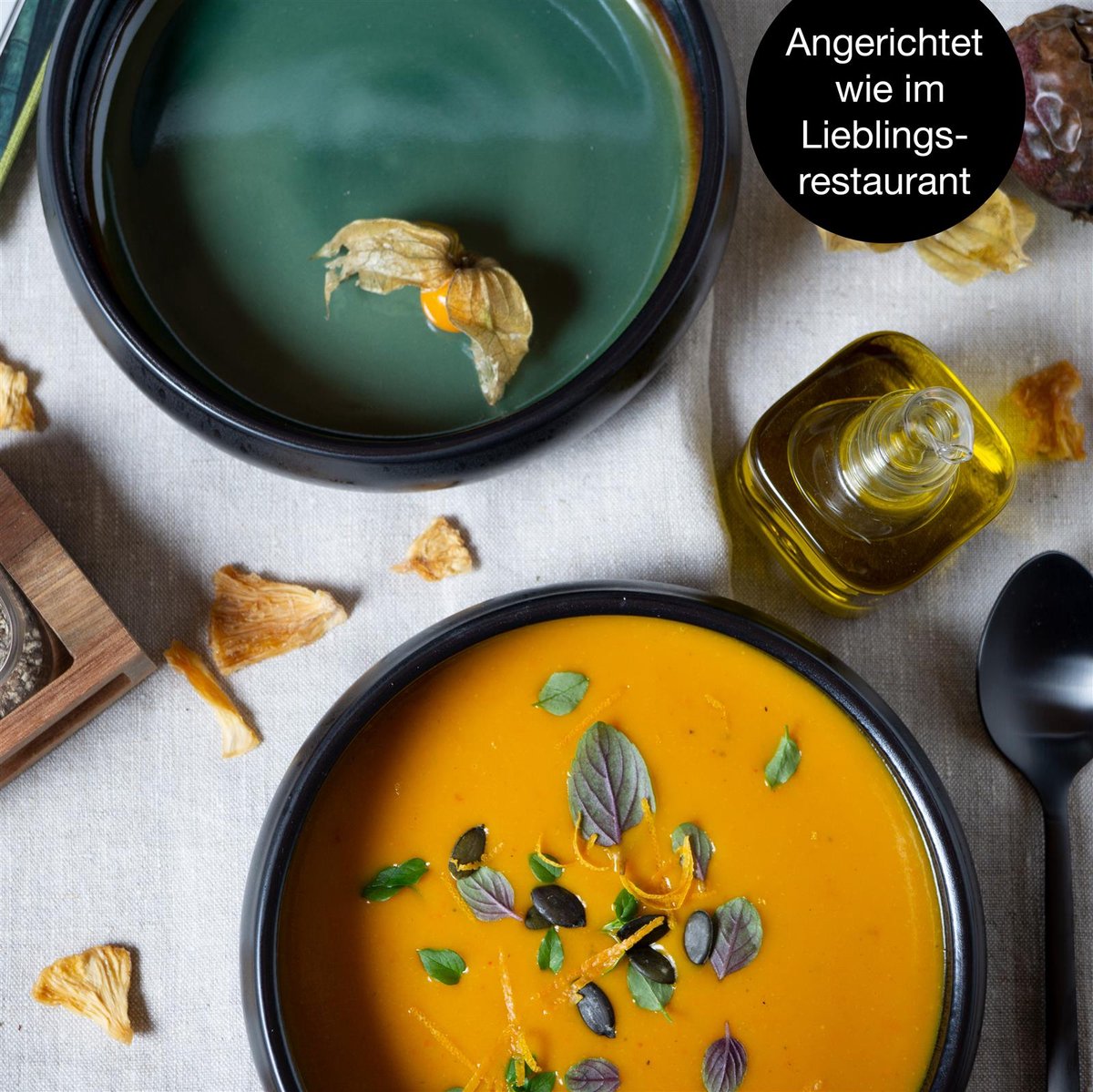Moritz & Moritz SOLID 4-delige soepbordenset voor 4 personen Groen