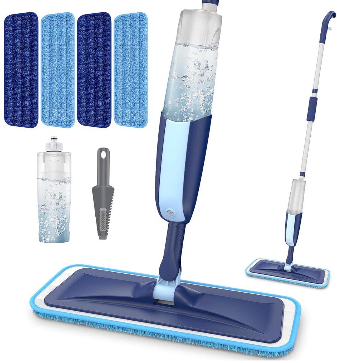 Florixa® Dweil Met Spray - Dweil - Mop - Blauw - ‎39cm x 13cm x 120cm