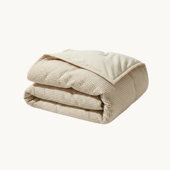 Y-NOT Dreambed Signature All Year Waffle Sand 240x220 - Lits Jumeaux - Dekbed Zonder Overtrek - Dreambed Specials All Year - Wasbaar Hoesloos Dekbed - 30 dagen proefslapen - Dekbed met vaste overtrek - All year winterdekbed & zomerdekbed