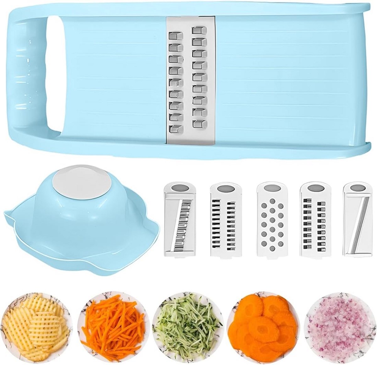 Multifunctionele 5-in-1 Groentesnijder Mandoline met Handbescherming