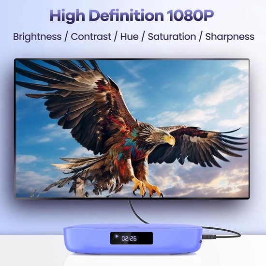 Draagbare DVD Speler met Scherm - DVD Speler met HDMI Input - voor Laptop - Compact — afbeelding 5