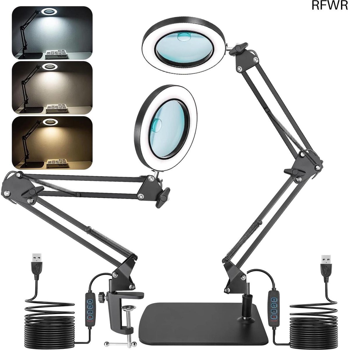 Loeplamp met Standaard - Lamp met Led Verlichting - Vergroting