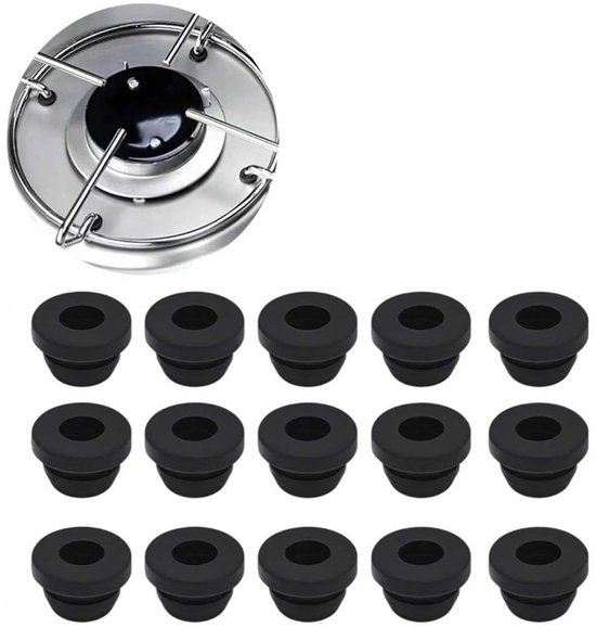 20 Pièces -Pied pour cuisinière à gaz-Pieds en caoutchouc résistant à la chaleur- Accessoires de plaque de cuisson-Bouchon en caoutchouc porte-casserole -Remplacement - Zwart-Pour grille supérieure de cuisinière à gaz