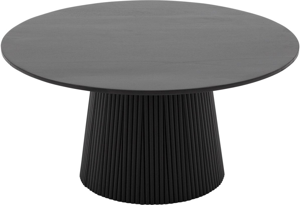 Goossens Zaro Salontafel - Hout - 80 x 38 x 80 cm - Rond - zwart