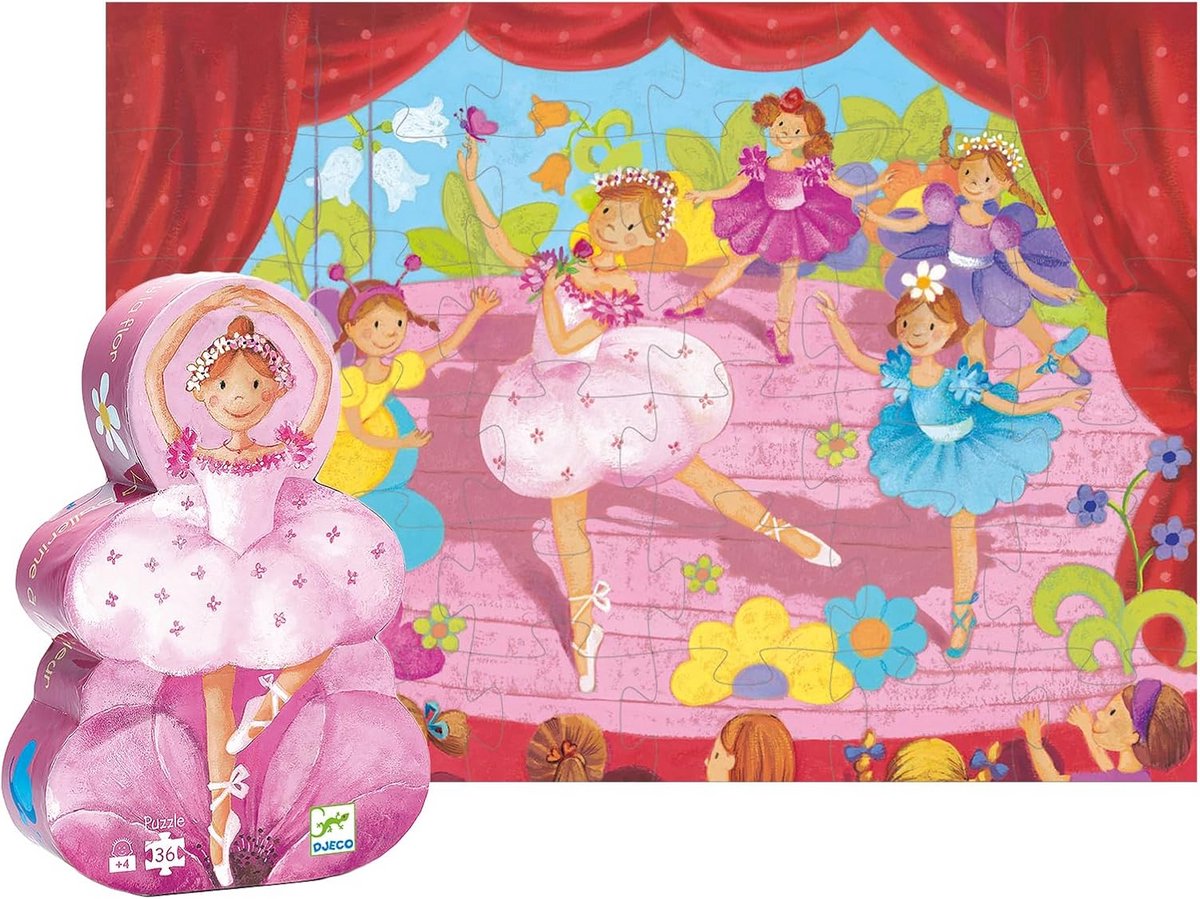 Silhouette Puzzel met 36 Delen - Balletschoenen Thema