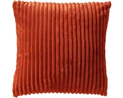 Dutch Decor MART - sierkussen 45x45 cm - zacht ribfluweel - gerecycled - Potters Clay - oranje - Inclusief binnenkussen - Luxe kussens voor woonkamer & bank