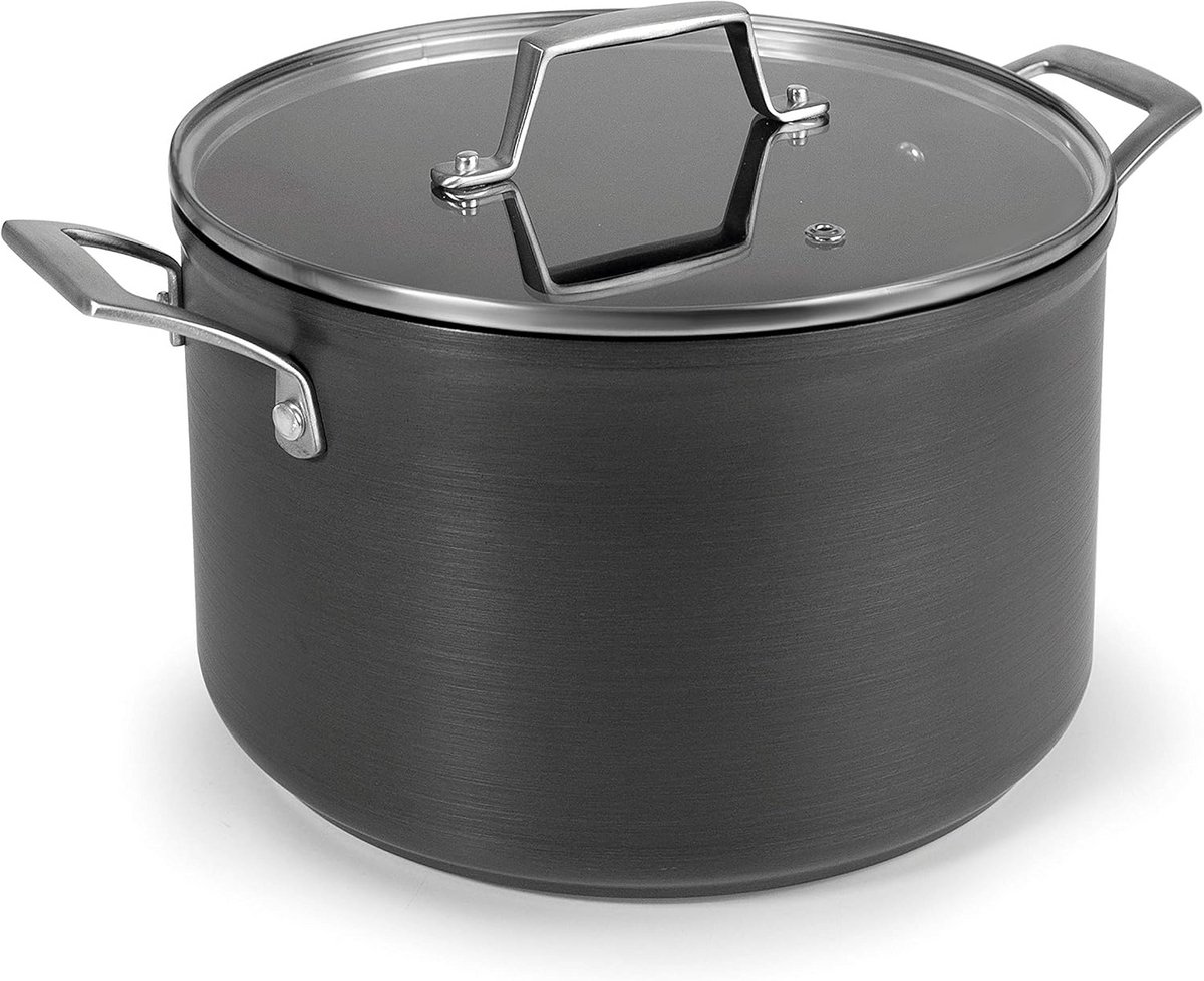 Kookpan met Deksel 24 cm Geanodiseerd Aluminium - Geschikt voor Inductie