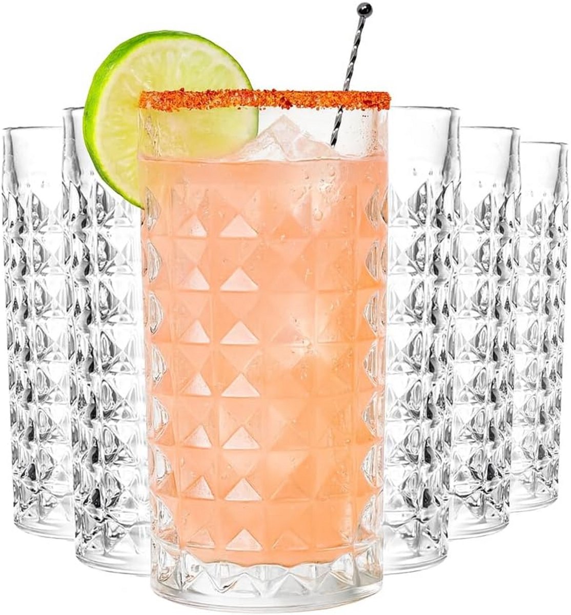 Set van 6 Longdrinkglazen - Waterglazen & Whiskyglazen - 325 ml - Vaatwasmachinebestendig