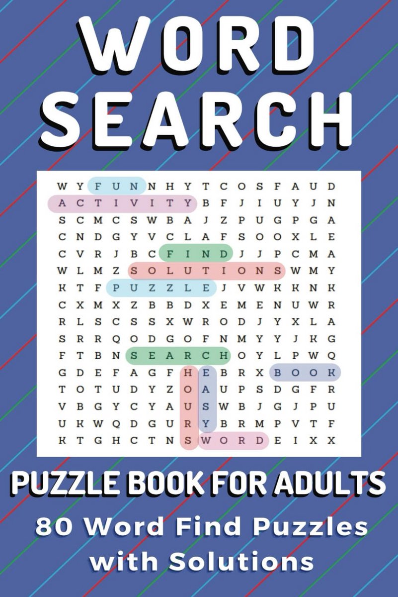 Woordzoeker Puzzelboek voor Volwassenen: 80 Puzzels met Oplossingen