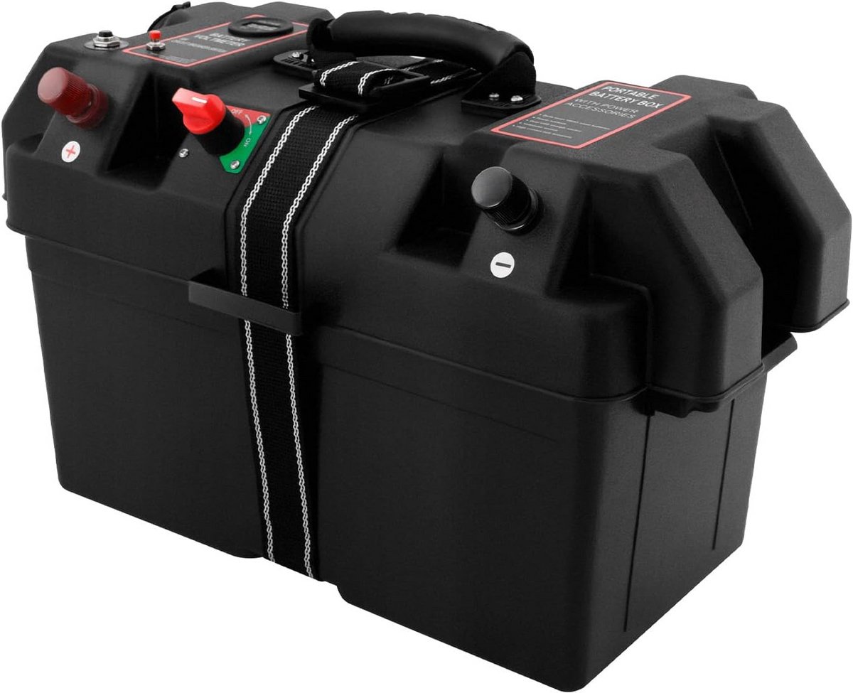 Accubox voor Boegmotor en Rubberboot met Dubbele USB Aansluitingen