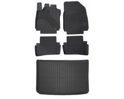 Frogum Renault Clio 4 Hatchback 2012-2020 - Mattenset & Kofferbakmat - 5-deurs - TPE - 5 cm Rand - Set 77 + DryZone