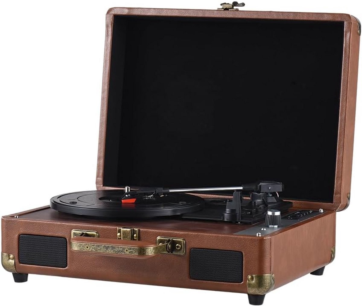 Draagbare Vintage Platenspeler in Koffer met Bluetooth en USB