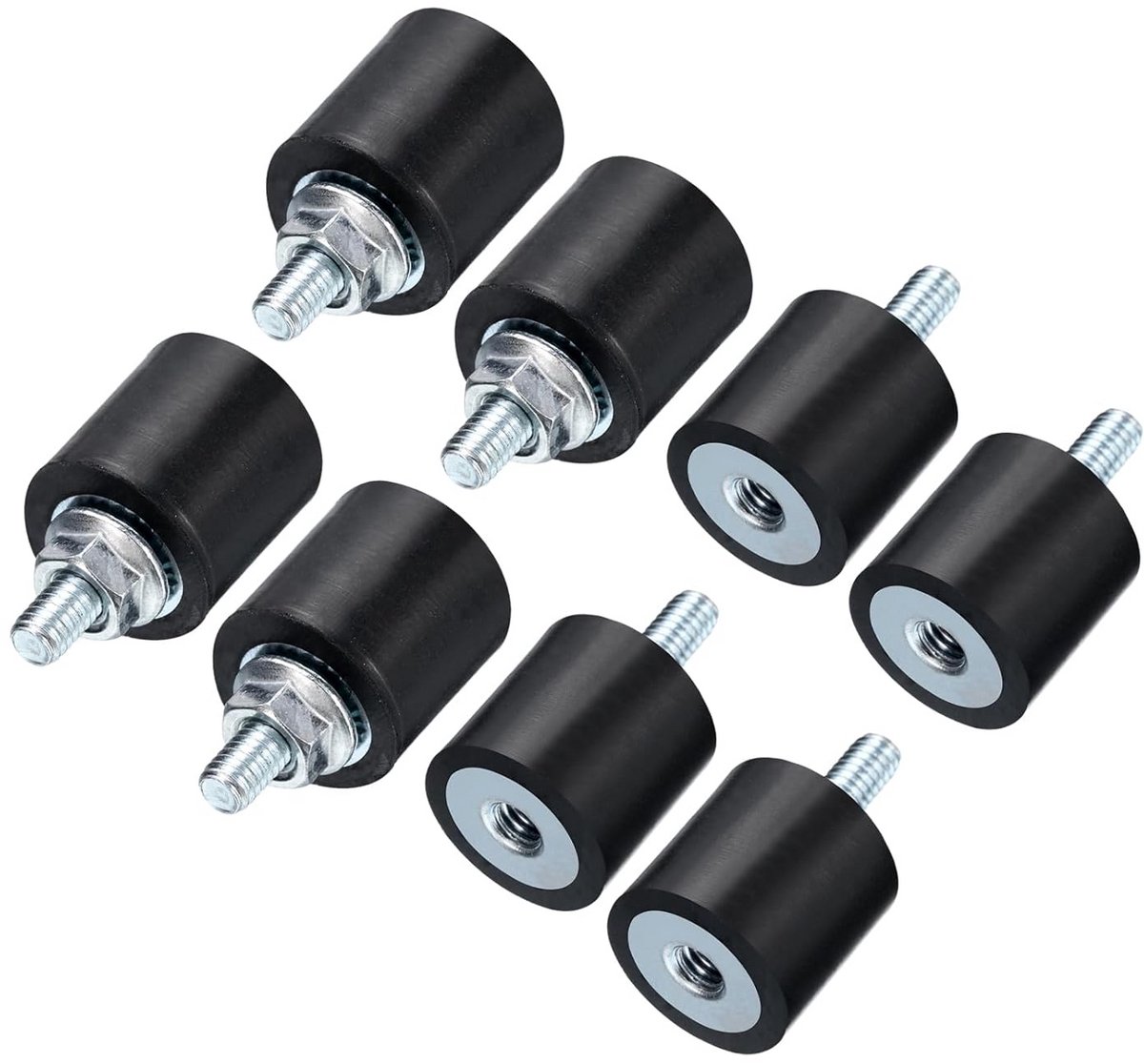 8x Trillingsdempers Rubber Schroefdraad M4 voor Machines en Apparaten