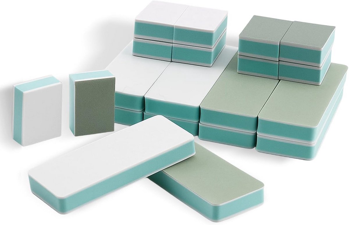 20 Stuks Mini Nagelvijlen Bufferblokken Set voor Manicure en Polijsten