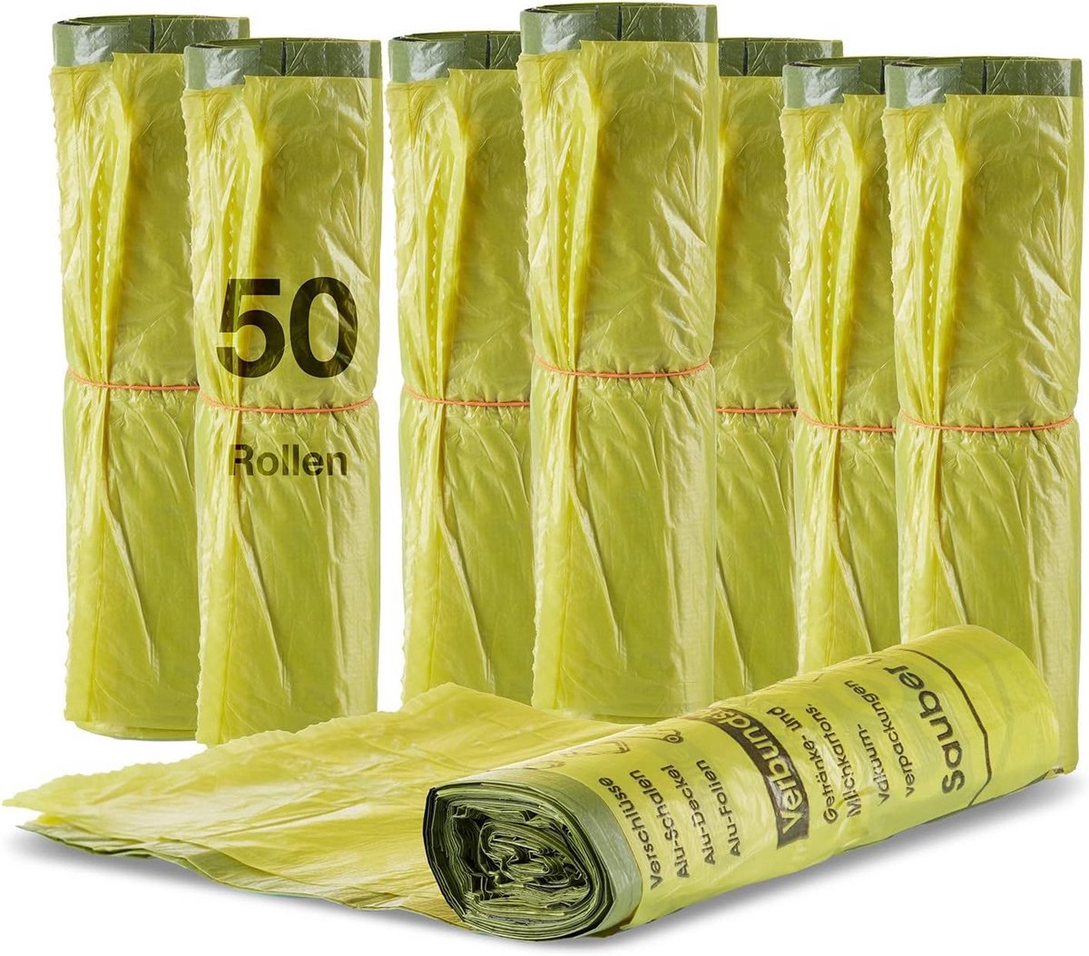 50 Rollen Grote Gele Afvalzakken 90 Liter - Sterke Vuilniszakken