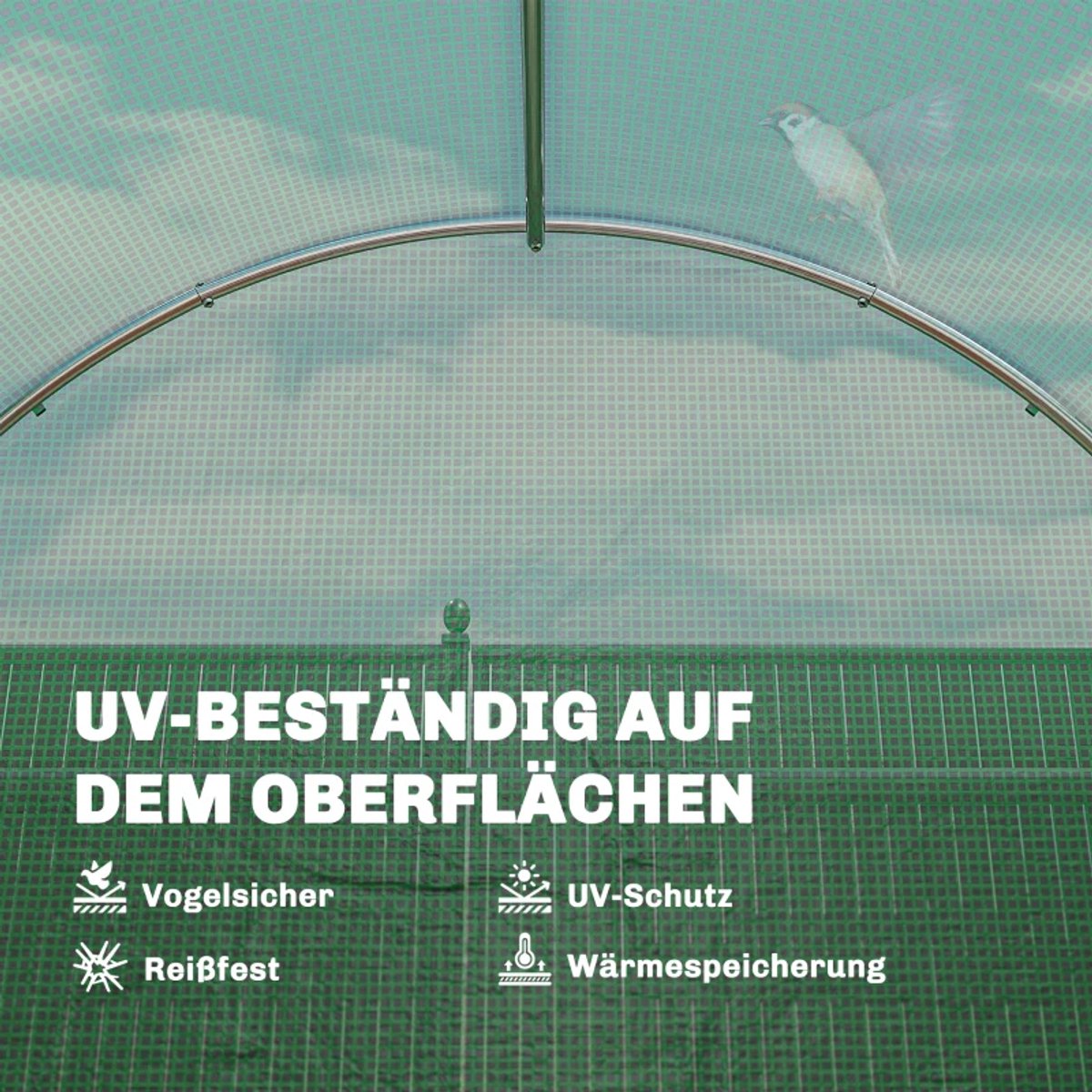 Polytunnelkas - Kas - Tunnelkas met Afsluitbare Deur - Foliekas - Kweektunnel - Kweekkas - Kastunnel - Groentekas - Plantenhuis - Plantenteelt - Tomatenkas - voor Groenten, Bloemen, Planten - 300x200x200 cm - Groen – foto 6