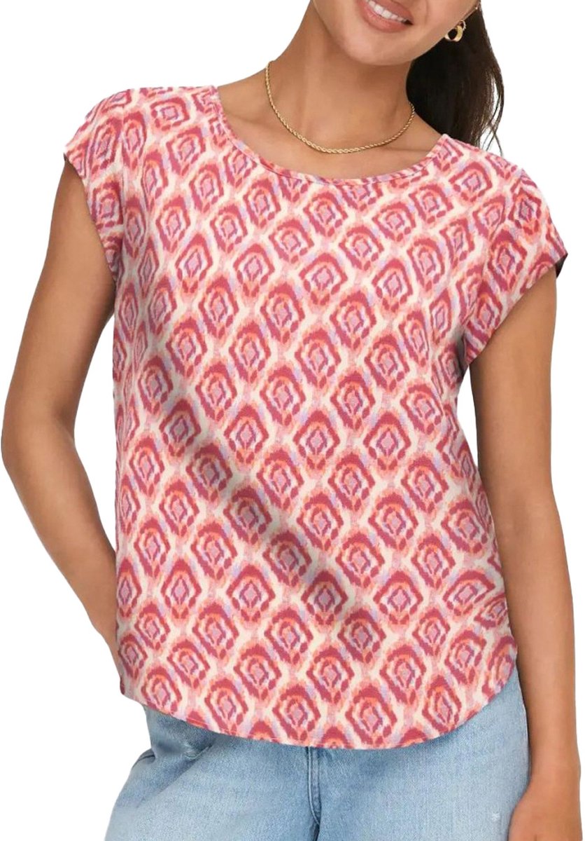Only Vic S/S AOP Top Dames - Maat S (36)