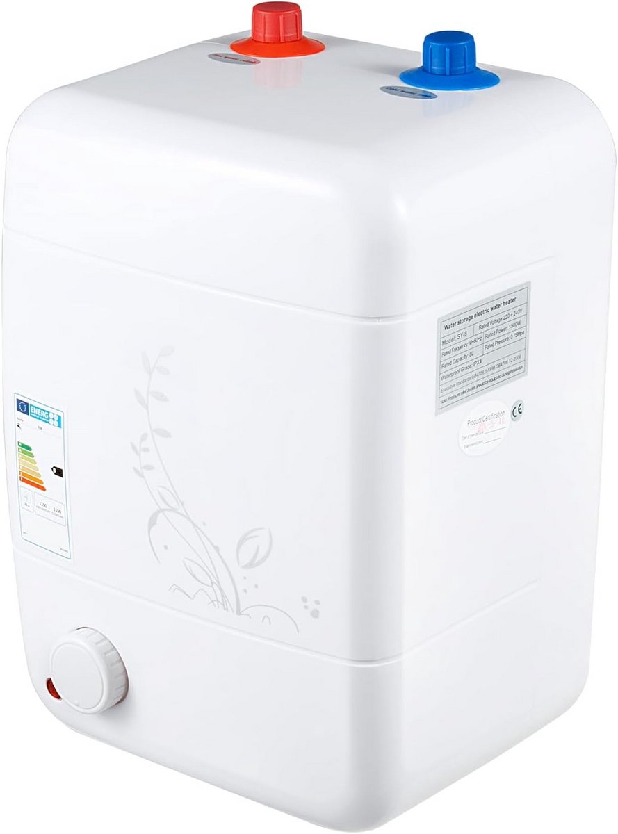 Kleine 10 Liter Warmwaterboiler Onderbouw 1500W Verstelbaar 30-65°C