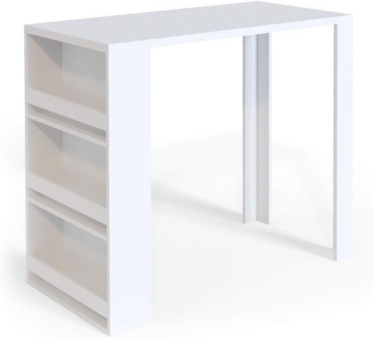 Witte Bartafel met Opbergvakken en Stijlvol Design