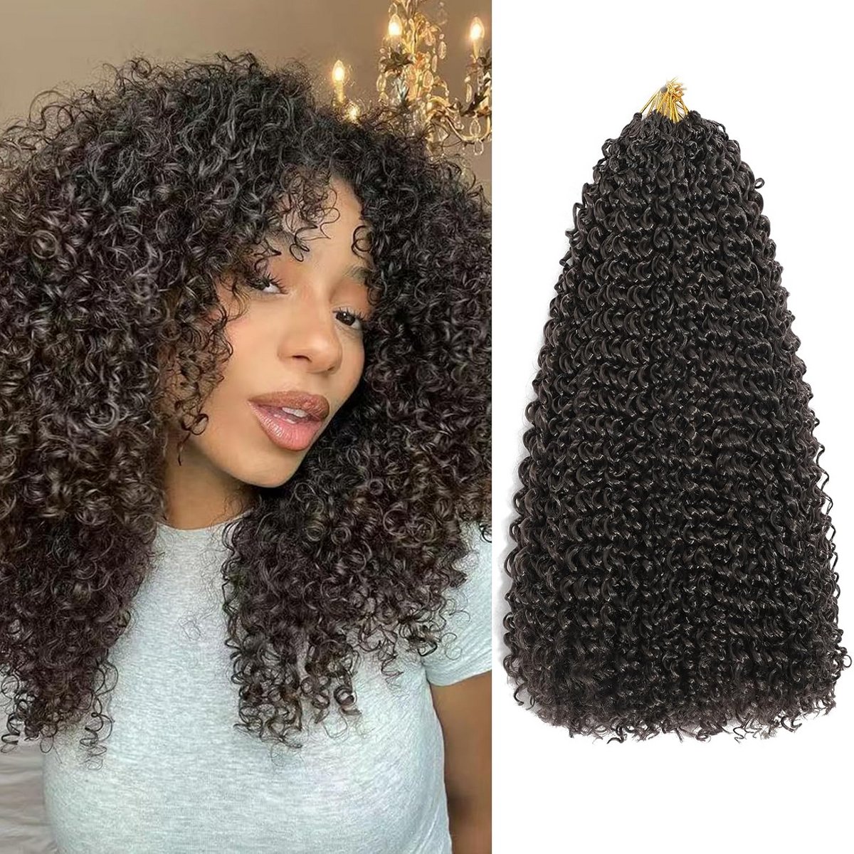 Kinky Curly Korte Krul Synthetisch Haar Extensions voor Dames