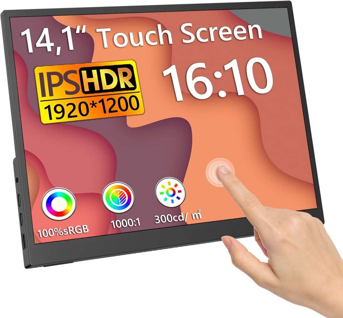 14.1 Inch 1920x1200 IPS Touchscreen Monitor voor Laptop PC en Mac