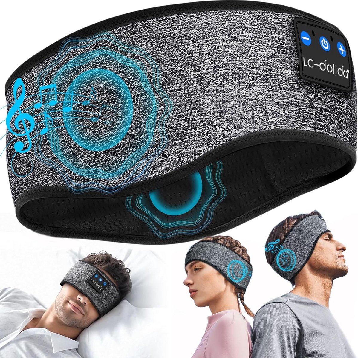 Bluetooth Slaapmasker Hoofdband Muziek voor Rustige Nacht en Sport