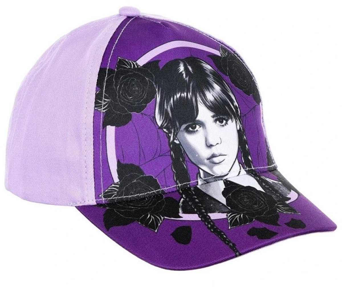 Wednesday Dark Vibes Paarse kinderpet honkbalpet 52 cm