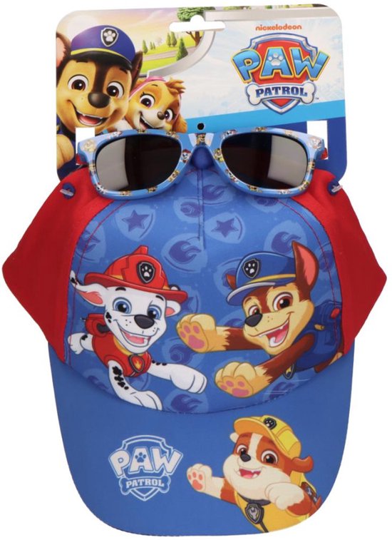 Paw Patrol Pet met Zonnebril – Kinder Pet & Zonnebril Set – Blauw/Rood – Jongens