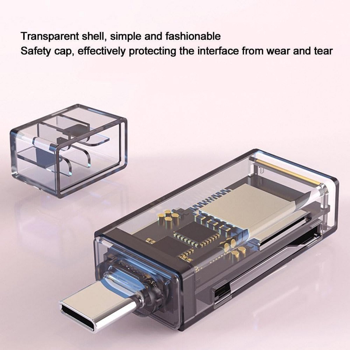 Type-C USB 3.0 Kaartlezer voor SD en MicroSD Kaarten OTG Adapter