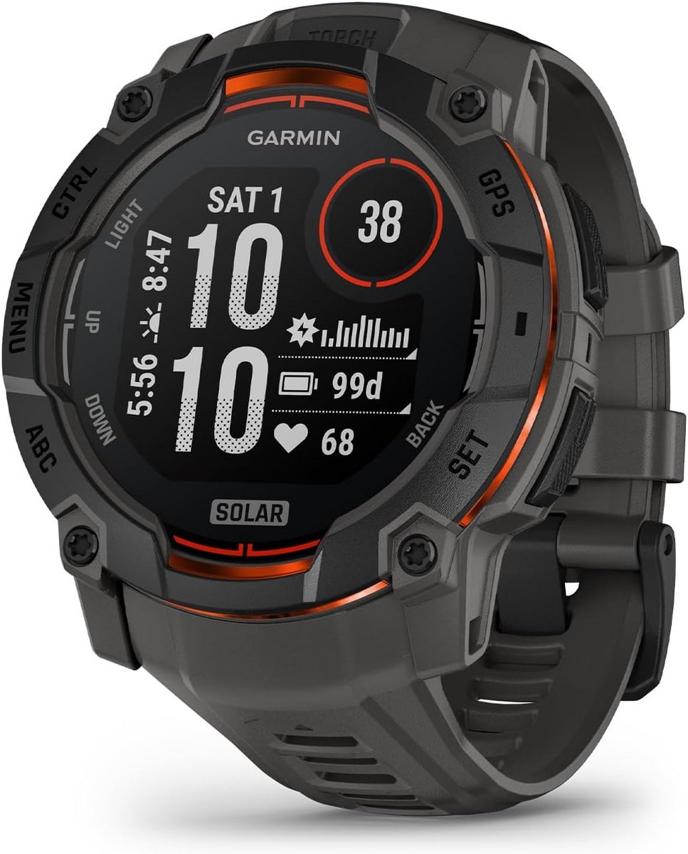 Robuuste GPS Smartwatch met Solar Opladen en LED Zaklamp
