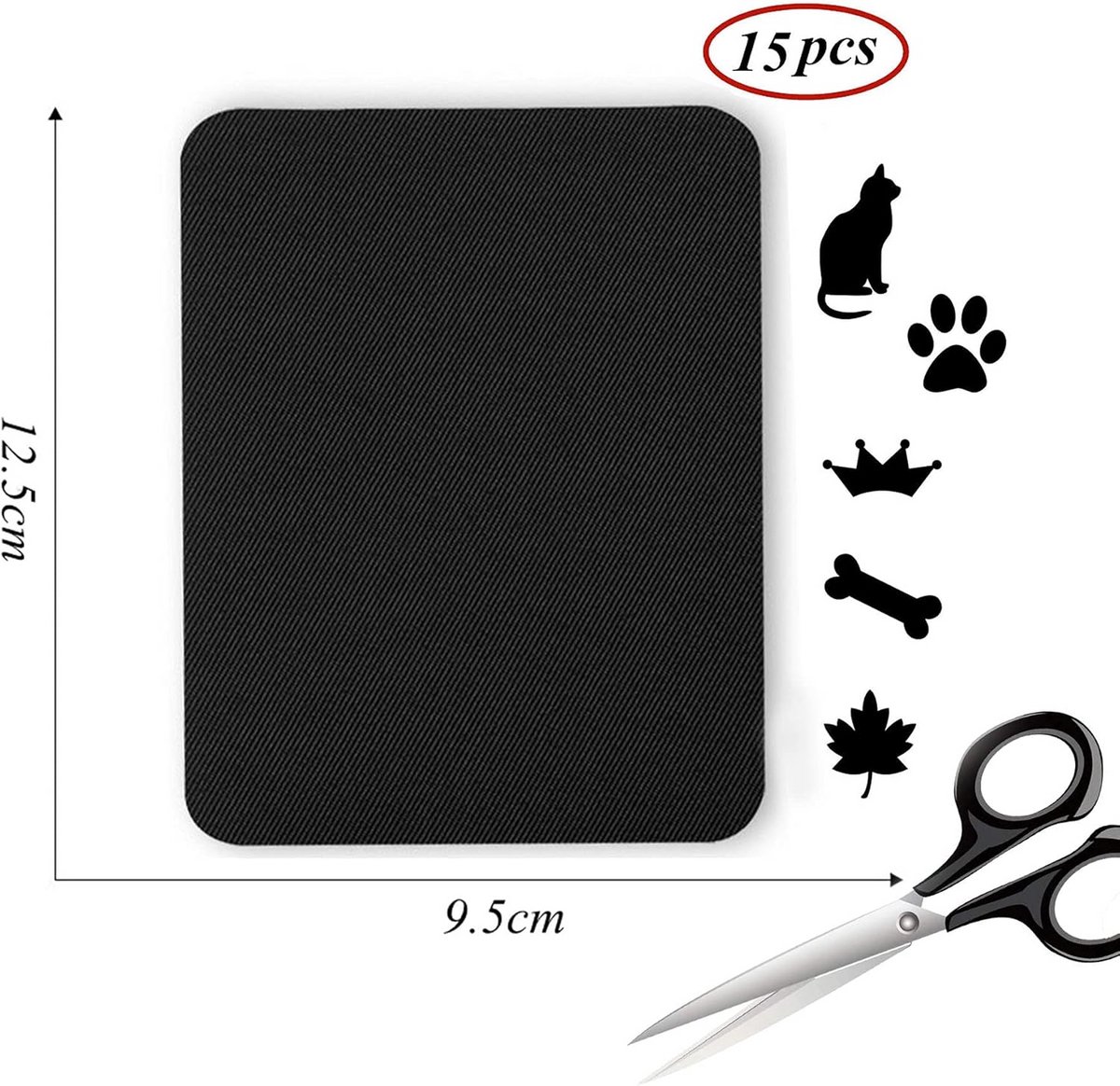 Strijkpatches Zwart 15 Stuks voor Kleding en Jeans