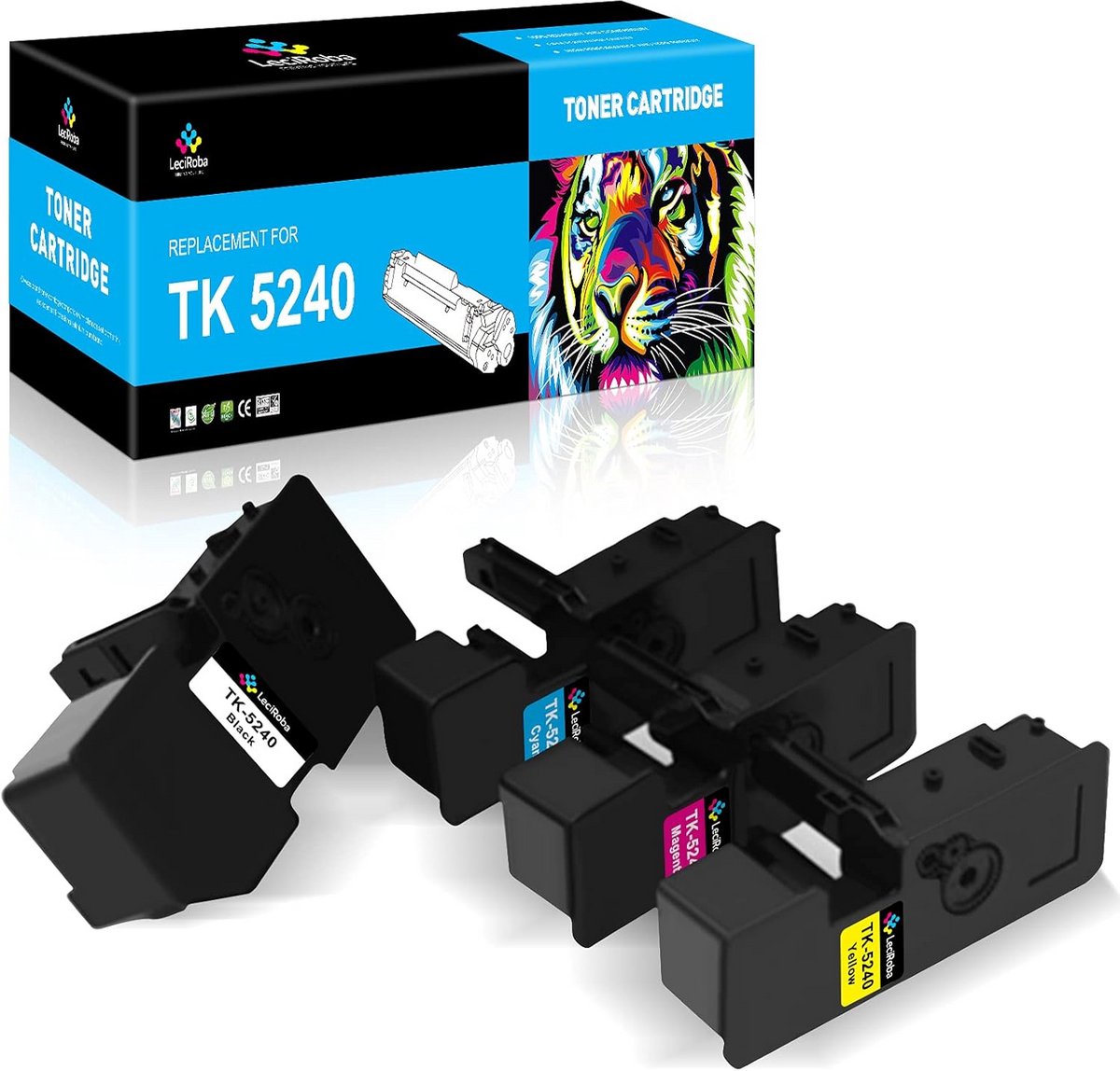 Toner Cartridge Set 4 Stuks Vervangend voor Kyocera TK-5240 Ecosys P5026/M5526 Serie