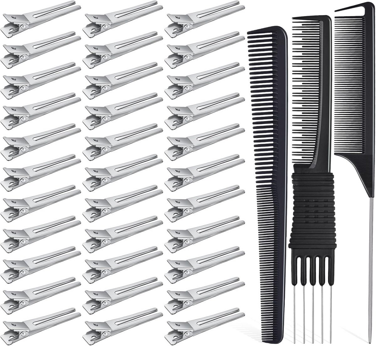 50 Stuks Haarclips met Kam Set voor Krullen en Kapsalon Kappersbenodigdheden