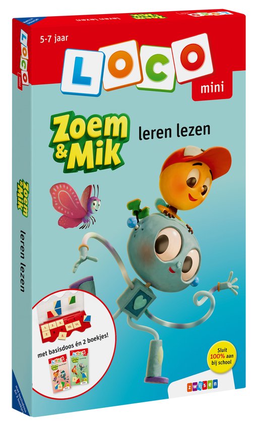 Loco Mini Zoem & Mik leren lezen spel. Met Zoem de rups en Mik de vlinder.