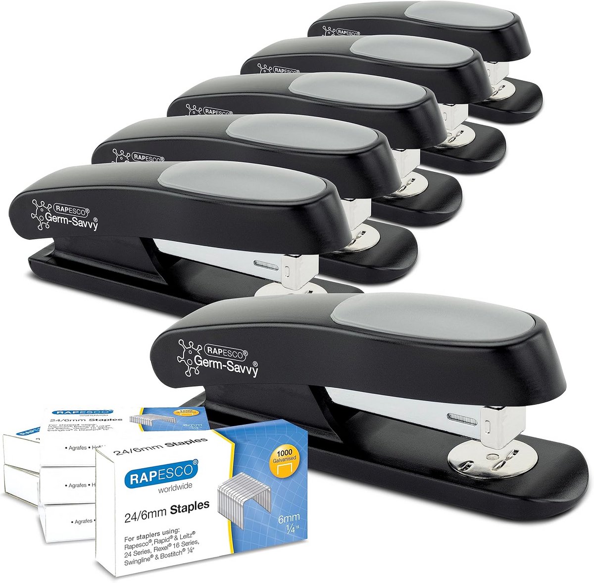 6x Duurzame Nietmachine Set met 6000 Nietjes - Antibacterieel & 20 Vel Capaciteit