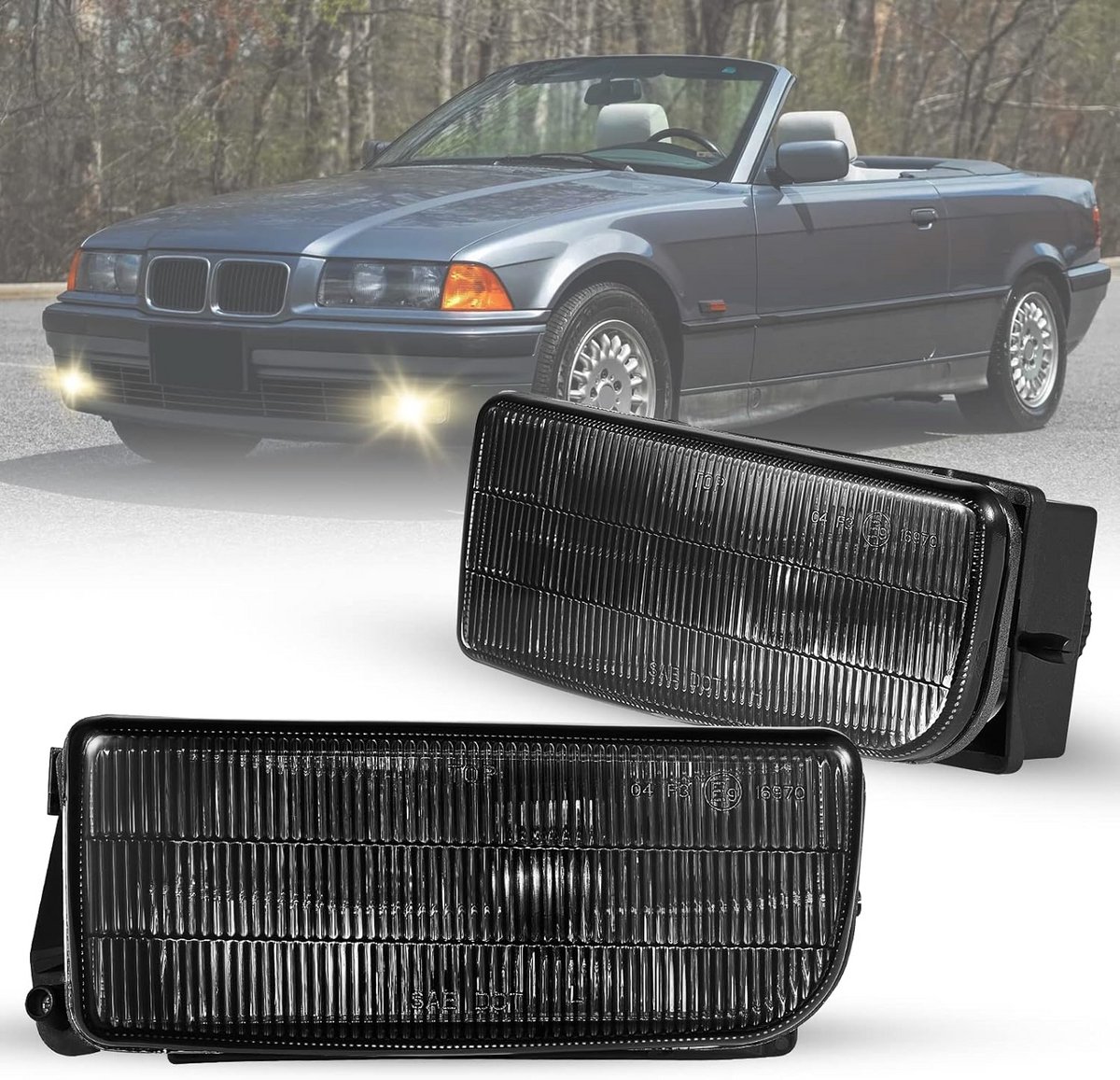 Rooklens Mistlampen Set voor BMW 3-Serie E36 Set H1 Halogeen