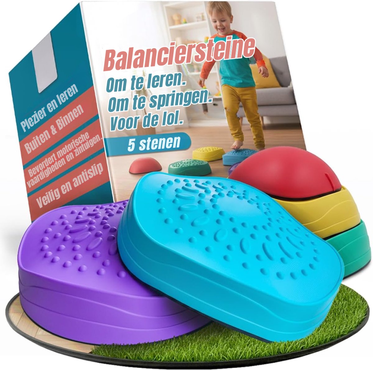 DnA® Stapelstenen & Balansstenen Set - Rivierstenen voor Kinderen - Indoor & Outdoor - Multikleur - 30cm x 30cm x 15cm