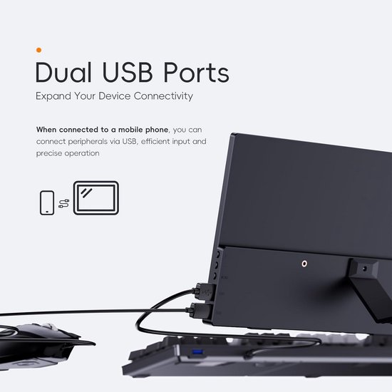 Draagbare Externe Monitor 11,6 Inch HDMI USB-C IPS Scherm met Ingebouwde Speakers — afbeelding 3