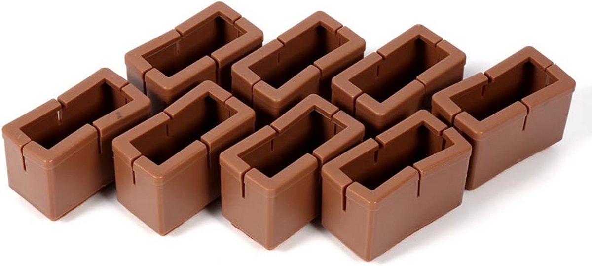 8x Rechthoekige Stoelpootdoppen Silicone Tafelvoeten Beschermers Antislip