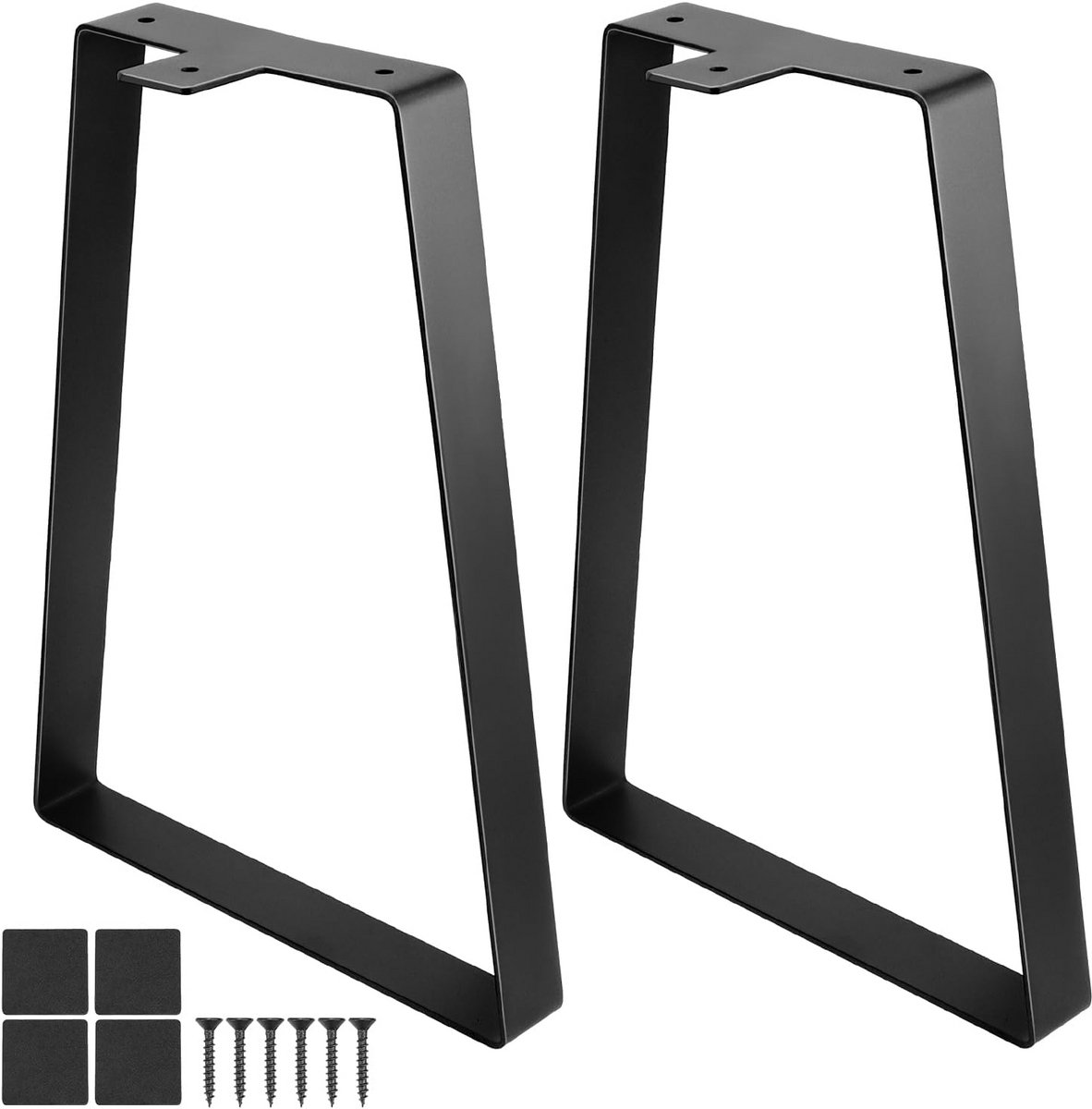 Set van 2 Tafelpoten Metaal Zwart 40cm Trapezoïde voor Salontafel en Bureau