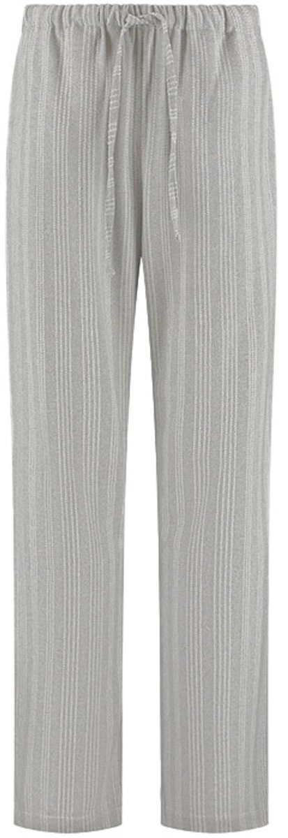 Yumeko pyjamabroek dames flanel lichtgrijs/wit stripe s Light Grey-White Stripe