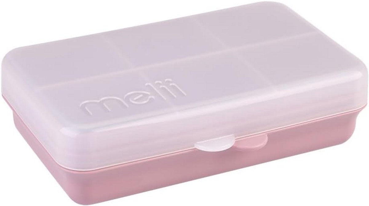 Snackdoos Mini Roze - Lunchbox met 6 Vakjes en Verwijderbare Verdelers