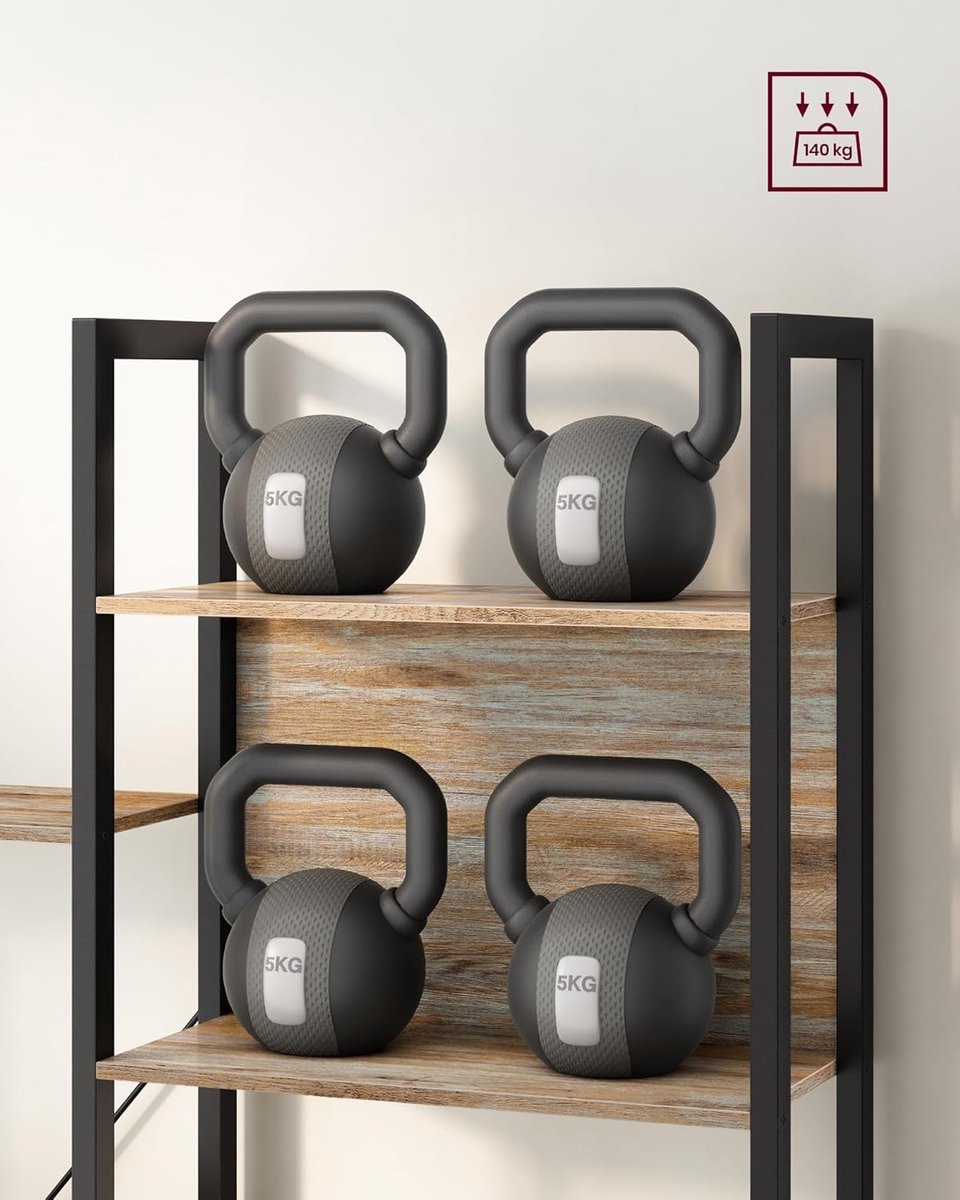 Boekenkast Industrieel 14 Vakken – Casa Velluto Oakstone Elite – 158 cm Breed – Eiken met Blauwe Nerf & Zwart Metaal – Grote Open Vakkenkast Woonkamer & Kantoor