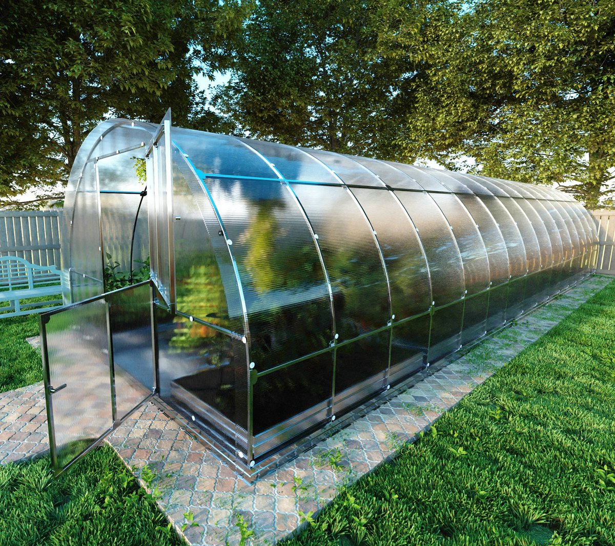 Klasika Serre de jardin en polycarbonate 3x10m 30m² Tube