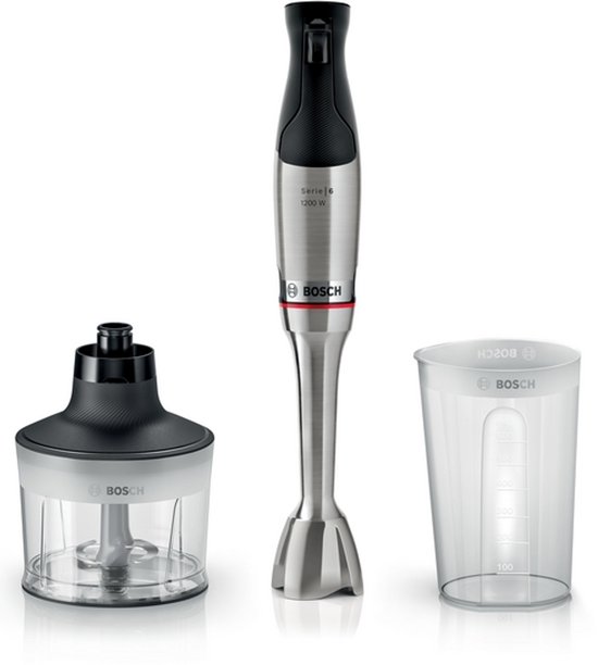 Bosch Serie 6 MSM6M830 - ErgoMaster Staafmixer set - 1200 W - RVS - Inclusief maatbeker en hakmolen