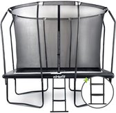 VirtuFit Rechthoekige Trampoline met Veiligheidsnet – 183 x 274 cm – Incl. Beschermrand en Gratis Trapje – Extra Veilig – Water- en UV-bestendig – Max. 150 kg – Voor Kinderen en Volwassenen – Zwart